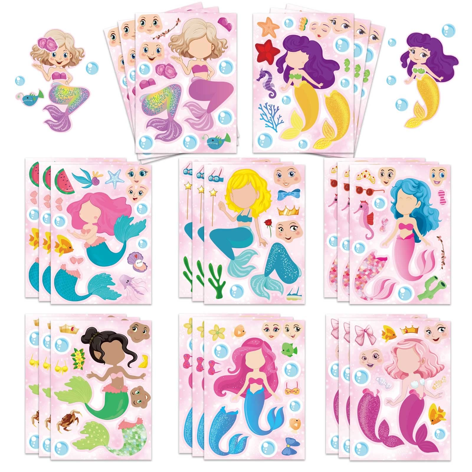 dujaa Mermaid Activity Sticker Book 24 pcs