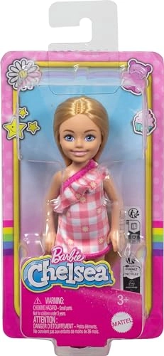 Chelsea Small Doll - 6-inch Blonde Hair Blue Eyes Pink Checked Dress