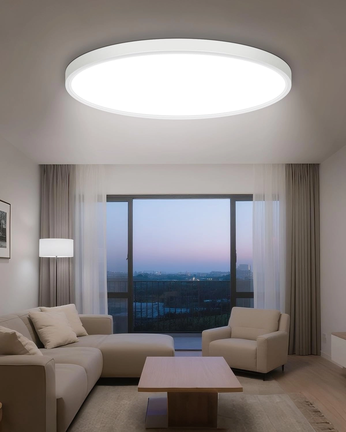 Flush Mount LED Ceiling Light - 3000K 4500K 6000K Dimmable