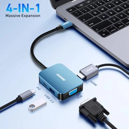 USB C HUB - 4-in-1 HDMI VGA 60W Power Delivery