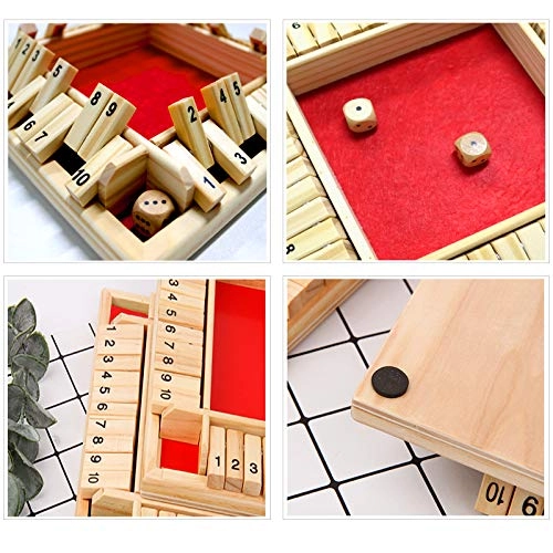 Shut The Box - Wooden Red Dice Game