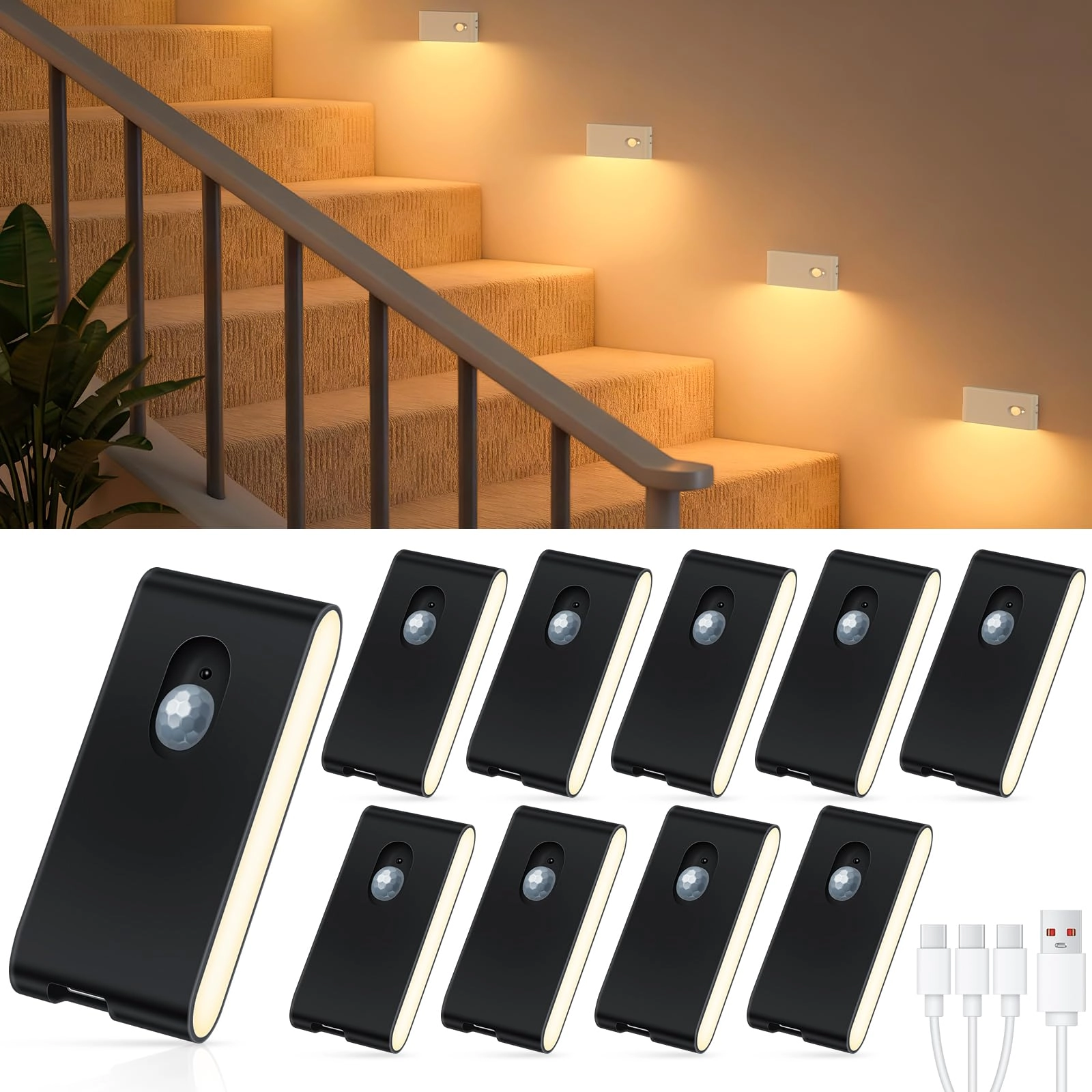 willed Motion Sensor Lights - Battery Powered 2700K warm white