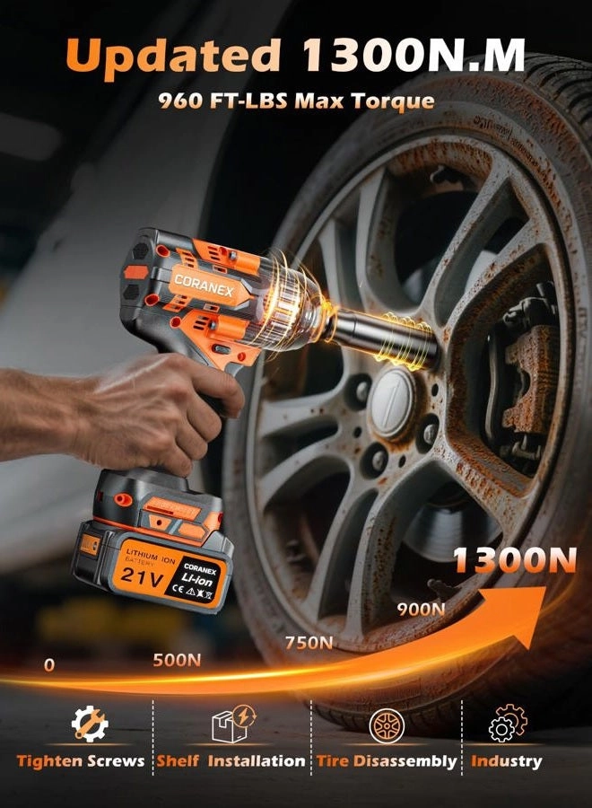 1/2" Cordless Impact Wrench - 1300N.m