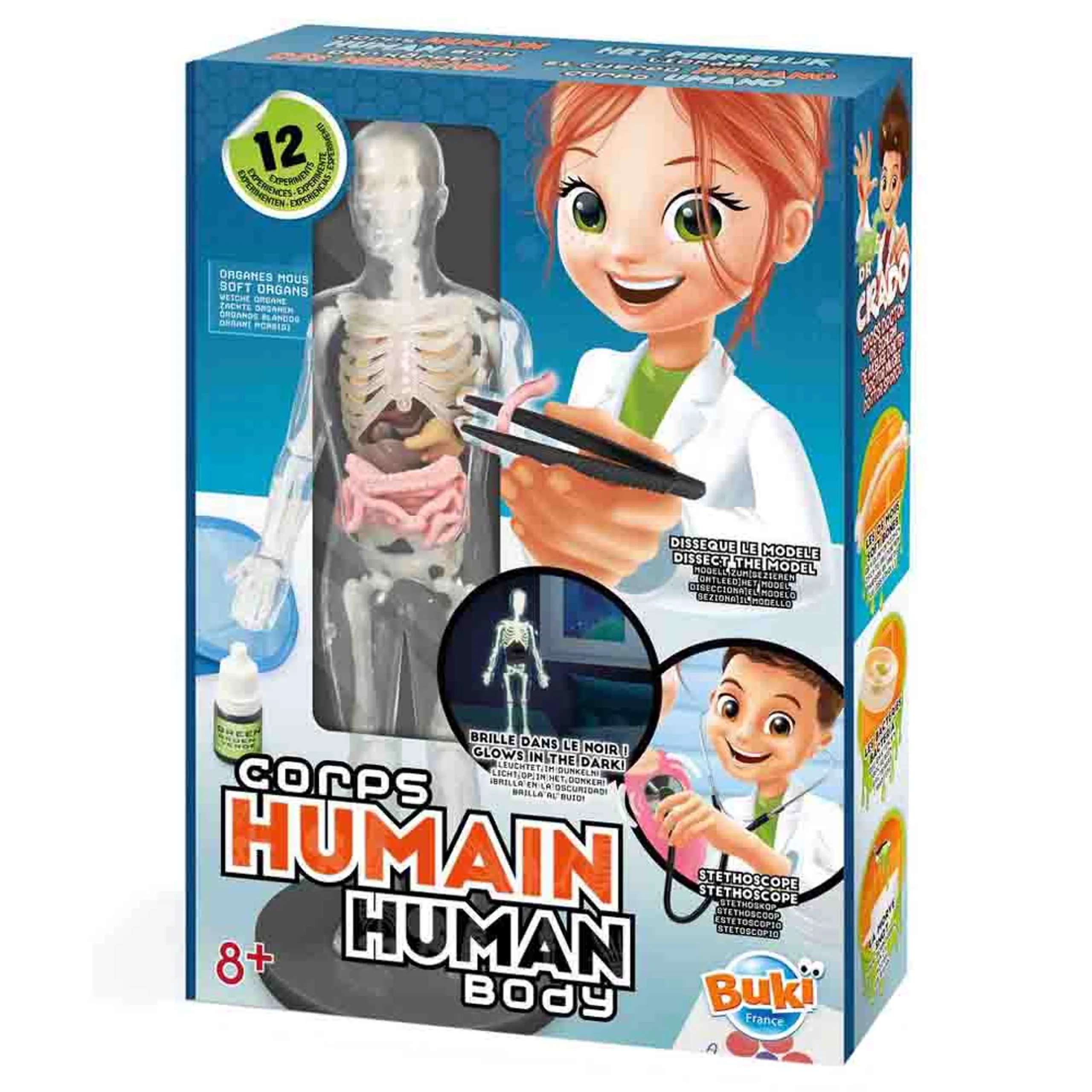 Buki France Corps Humain Human Body Kit - 12 experiments 8 to 13+ years