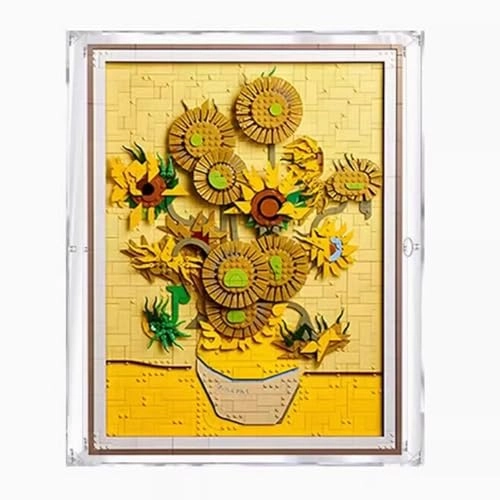 Display Case for LEGO 31215 Sunflower Wall Mount Block Model - 3mm Dustproof Transparent
