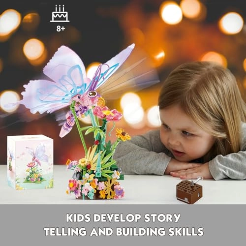 Butterfly Building Toy Set (KY81139) - Music Box Ages 8 Plus
