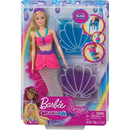 Barbie Dreamtopia Slime Mermaid Doll - 2 Slime Packets Removable Tail