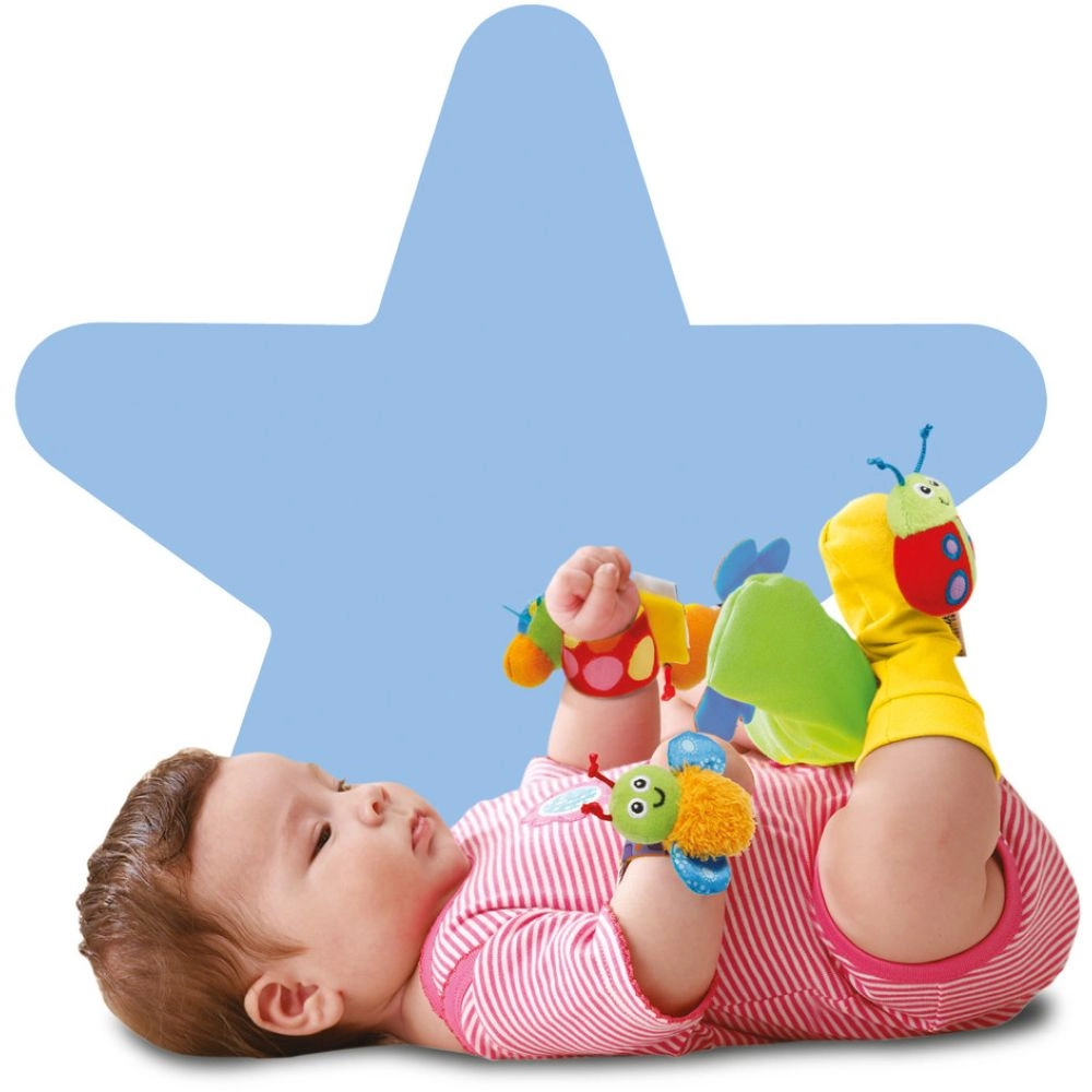 Gardenbug Footfinder & Wrist Rattle Set - 0 month Soft, baby-safe materials