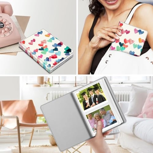 3.5x4.5" 64 Pockets Leather Photo Album