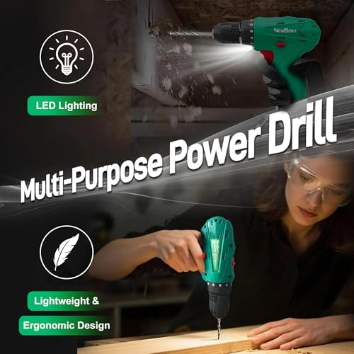 Cordless Drill Set - 1500 Milliamp Hours 12 Volts