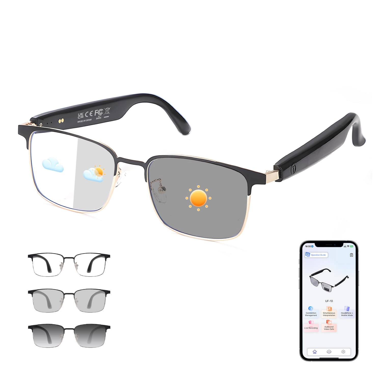 Smart Glasses - Bluetooth Photochromic