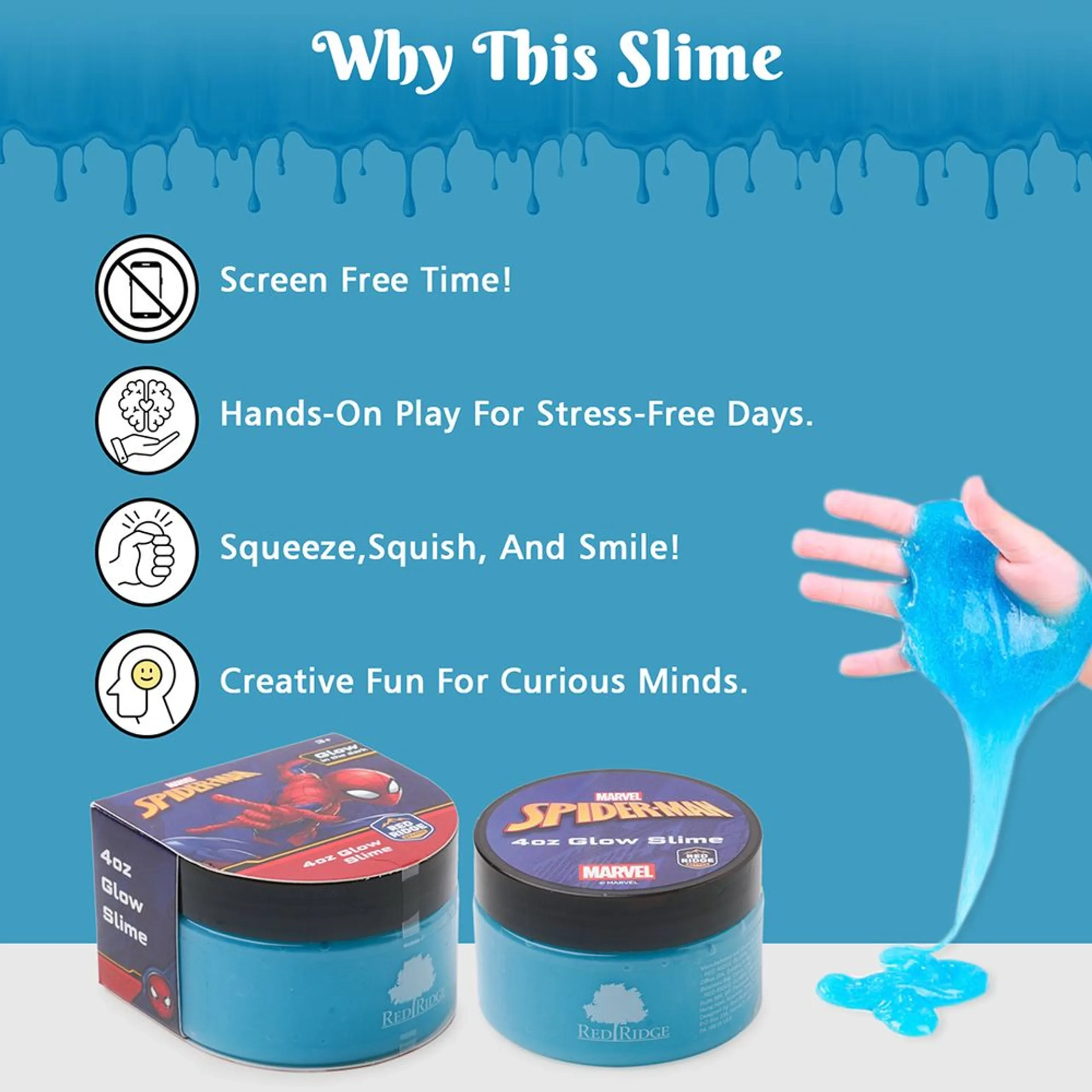 Spider Man Glow Slime - 3 years+