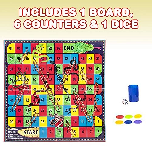 Snakes And Ladders - Complete Set 6 Pegs Dice