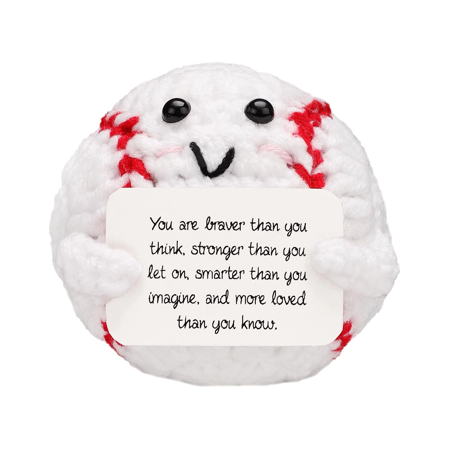 TOYMIS Positive Knitted Toy - 6.4 x 6.2 cm white and red