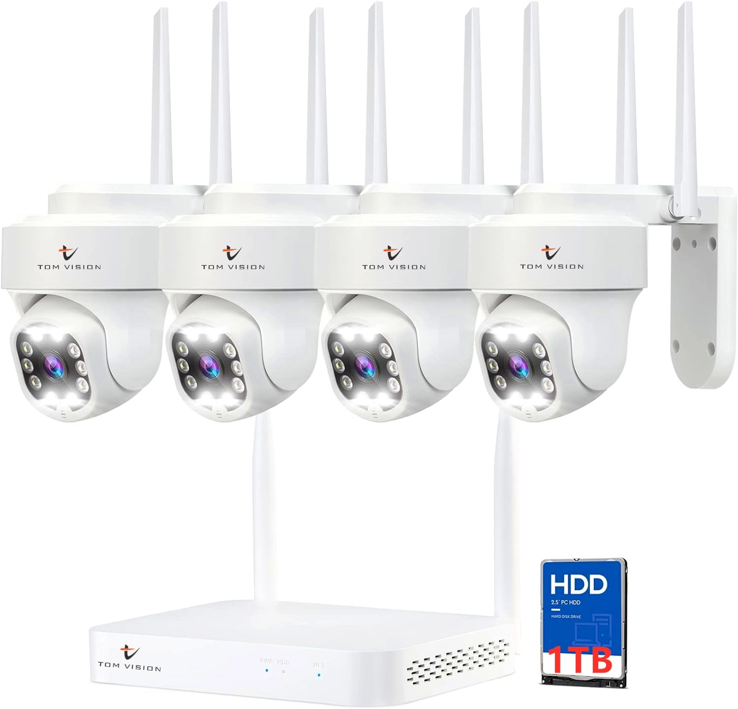 MaxseGroup 10 Channel Wireless Security PTZ Camera System - 4pcs 10 5MP
