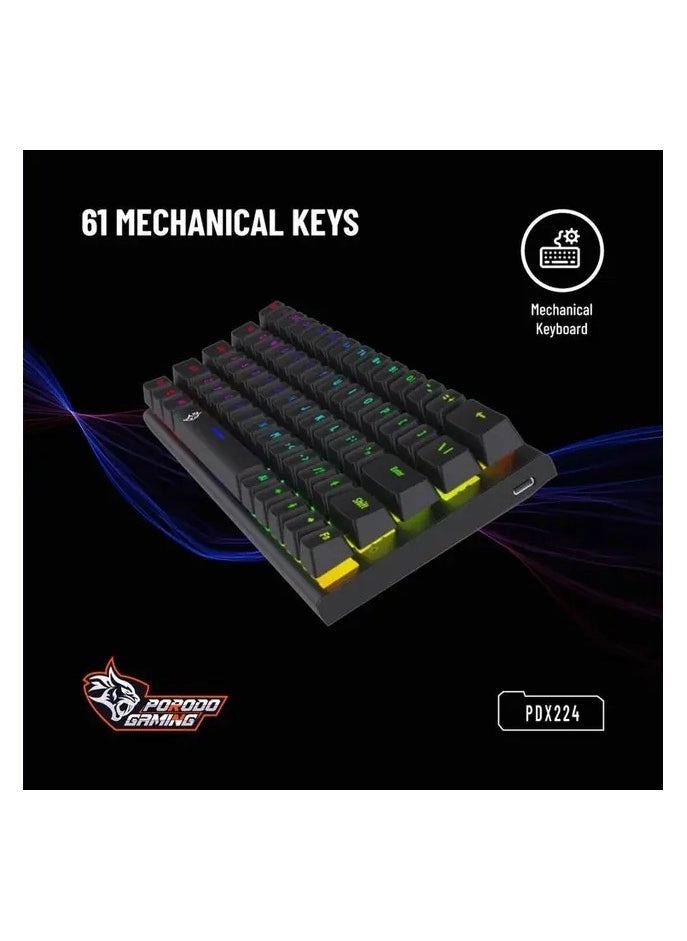 61 Keys Pudding Mechanical Keyboard - EN/AR Wired