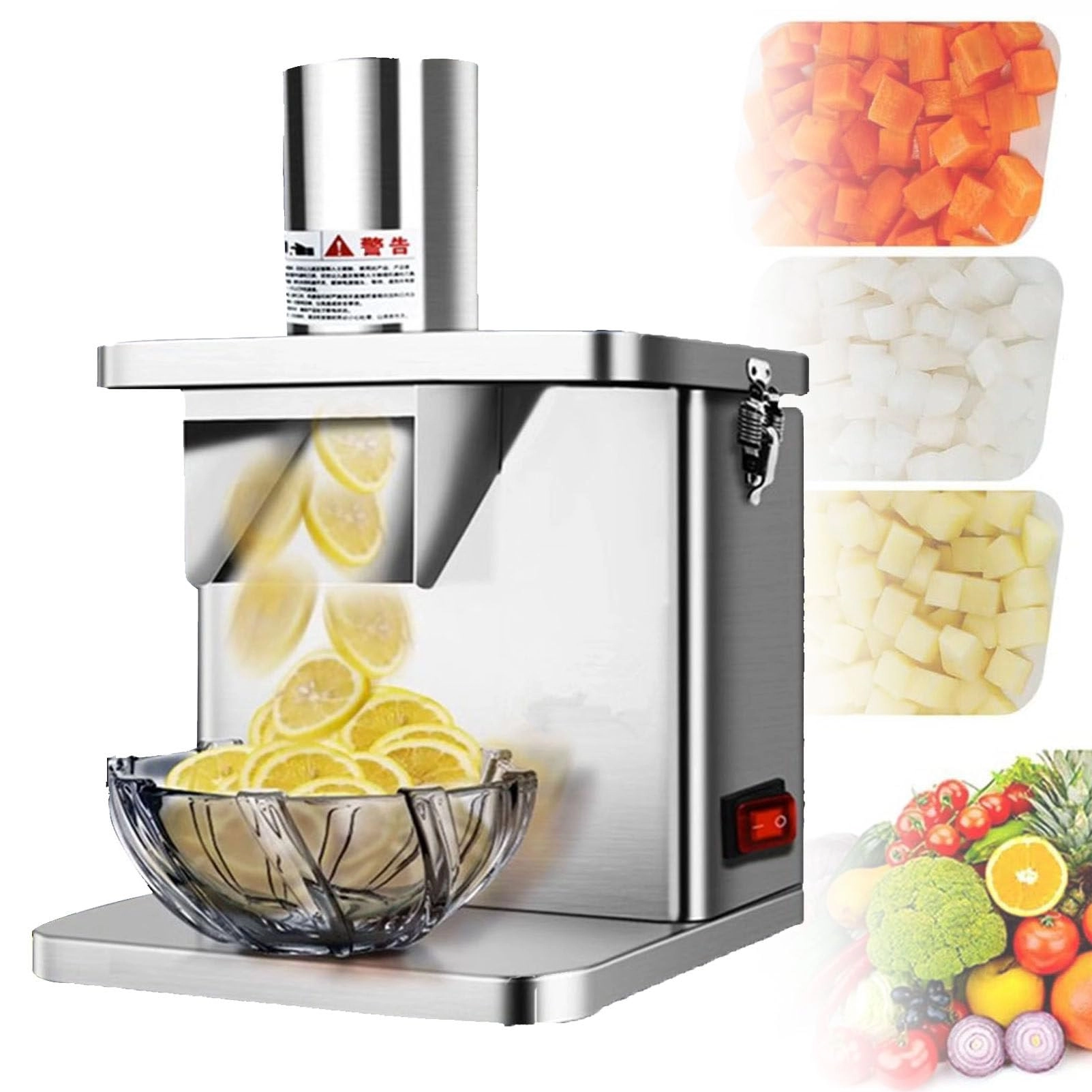KujTgf Commercial Vegetable and Fruit Dicer Machine - 250w