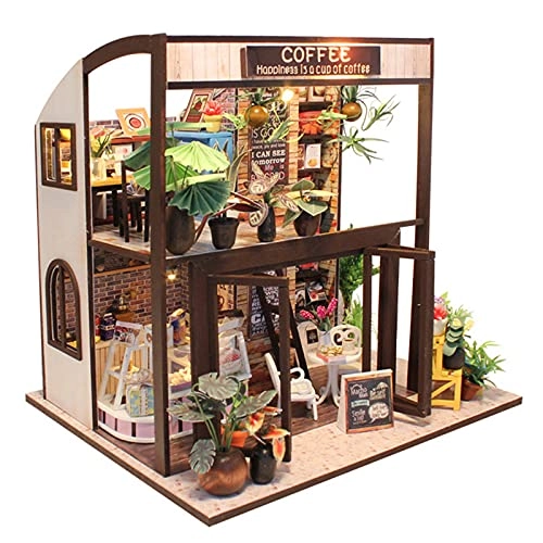 Fsolis DIY Miniature Dollhouse Kit - 3D Wooden LED Light