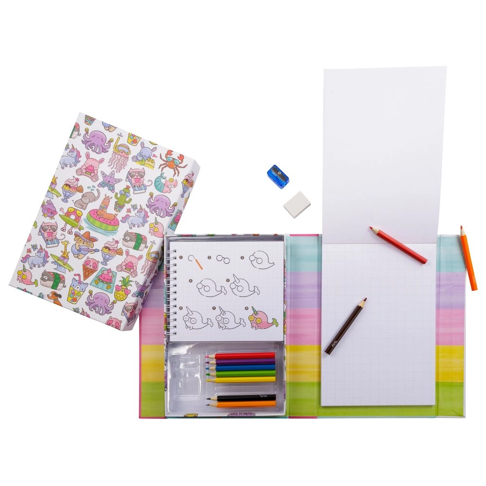 How to Draw - Summer Fun - HB and 9 coloured pencils Sharpener Eraser