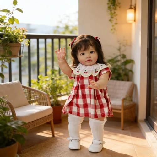 Pippa Reborn Baby Doll - 26 inch Cotton Vinyl Hand-rooted Curly Hair Ages 3+