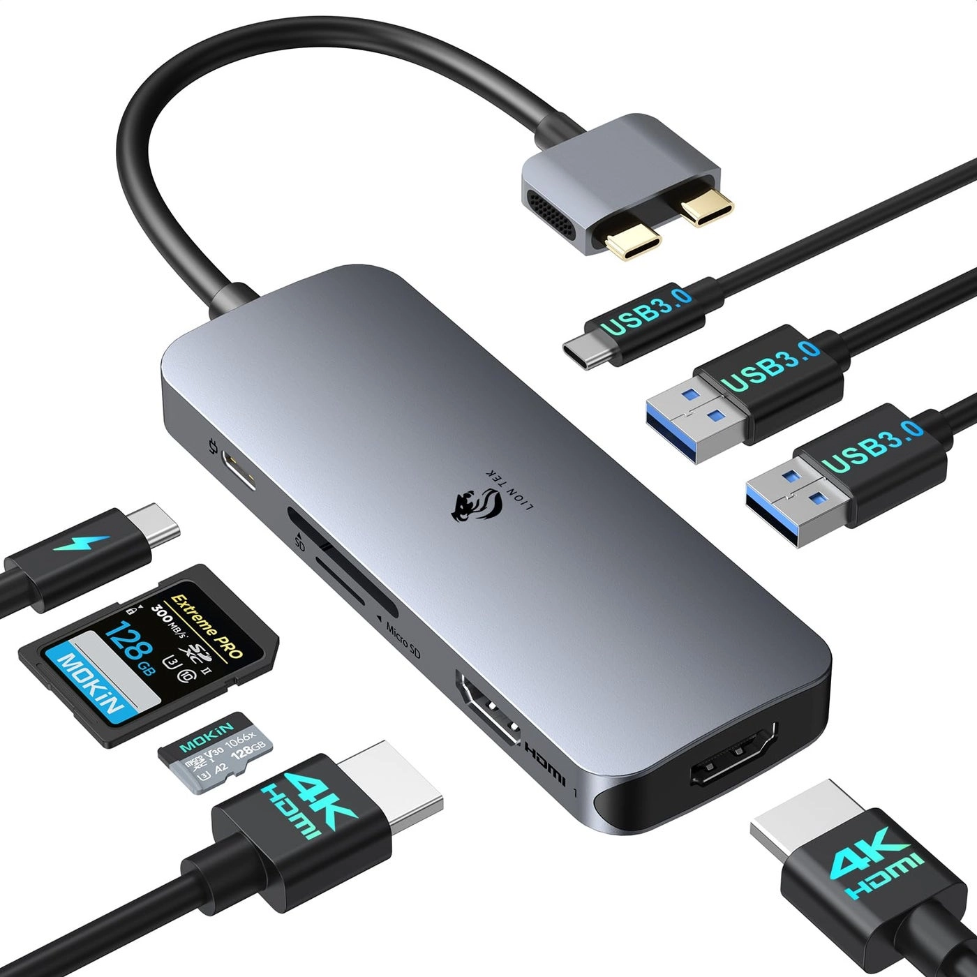 USB C Docking Station - USB C MacBook/Surface/Lenovo/Dell/HP