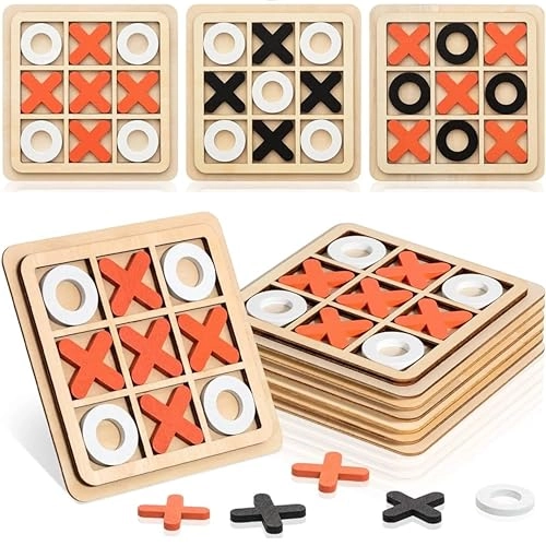 Tic Tac Toe - 8-Pack Wooden Mini