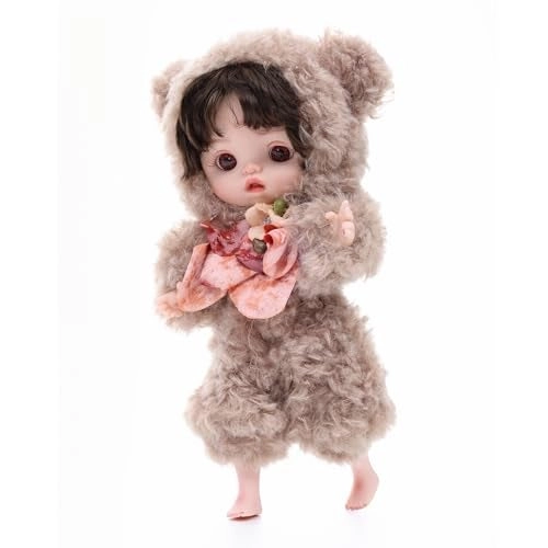 Coco Reborn Baby Doll - 10 Inch Full Vinyl Girl Cozy Brown Bear Outfit