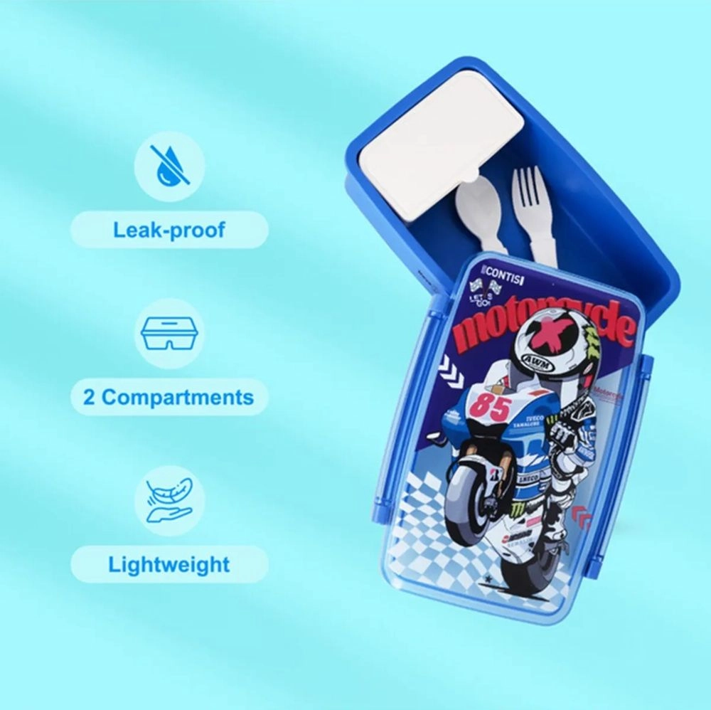 Bento Lunch Box With Spoon And Fork - Astronaut Blue 1000ml