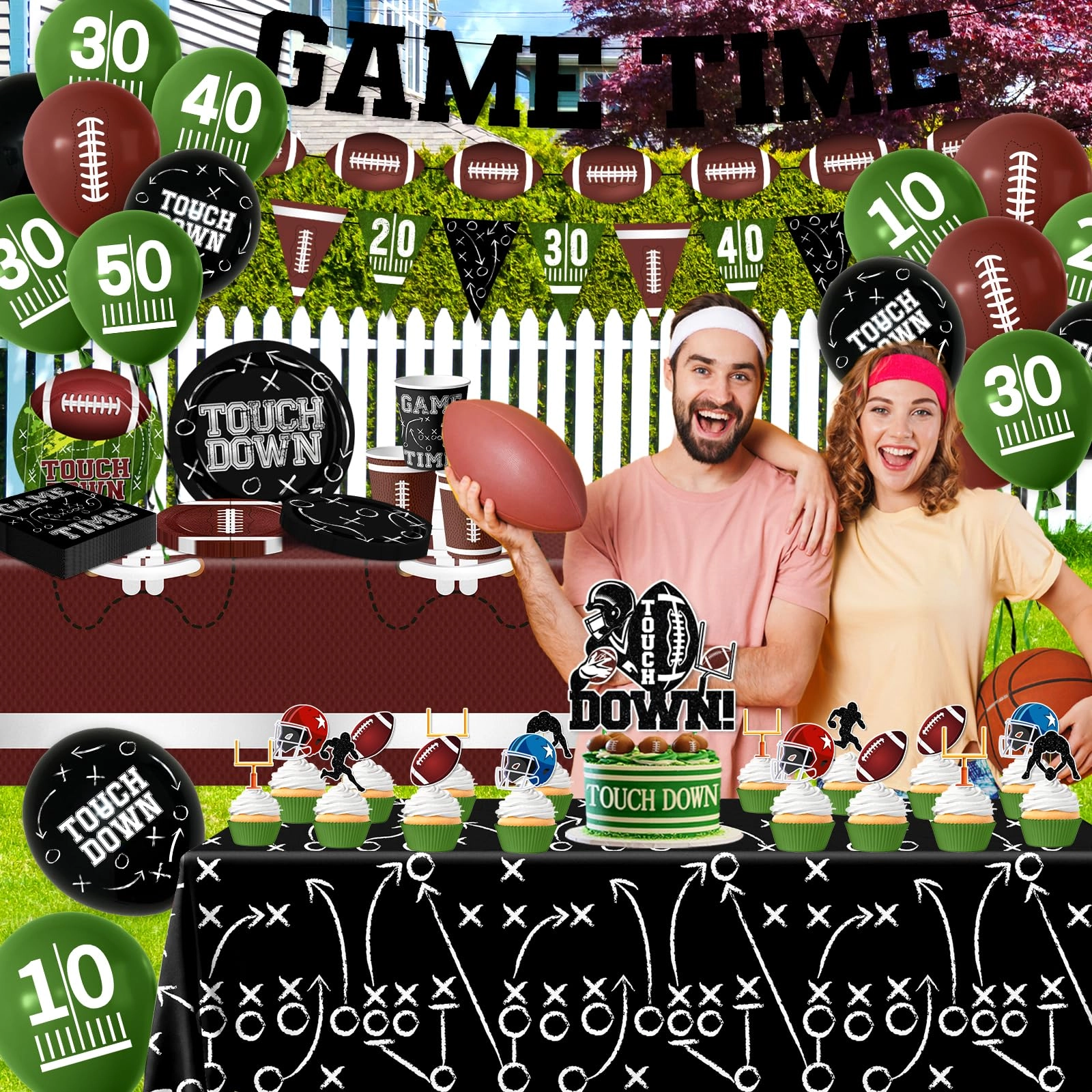 Football Party Supplies Kit - 187pcs Birthday