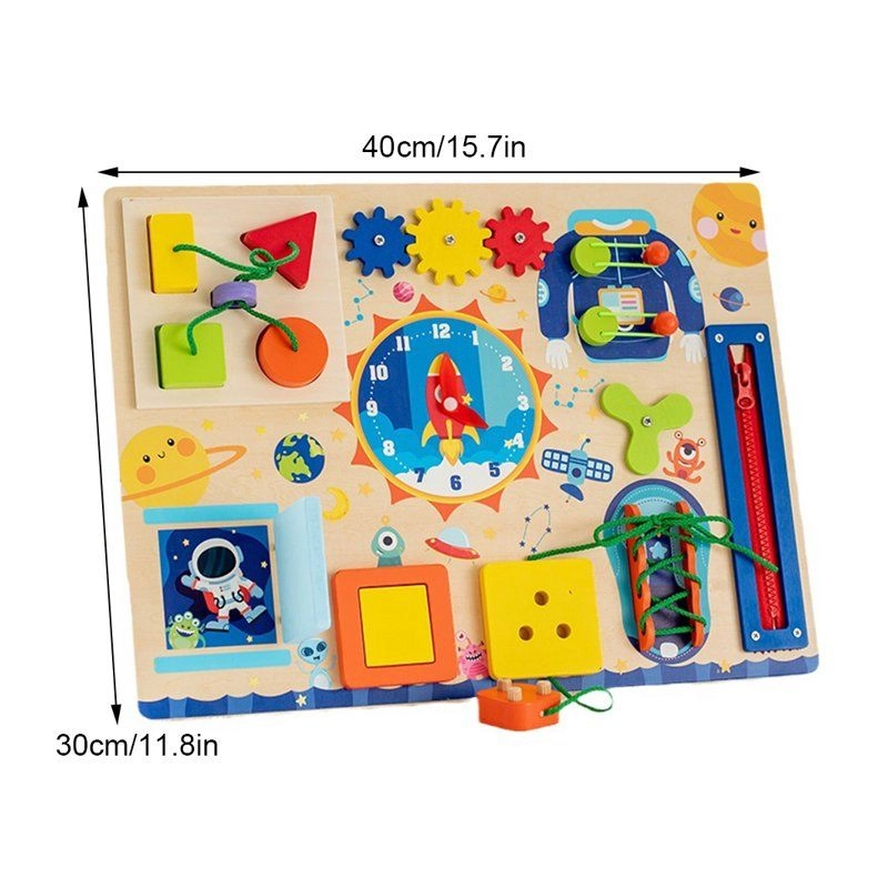 14 In 1 Wooden Busy Board - 3 +