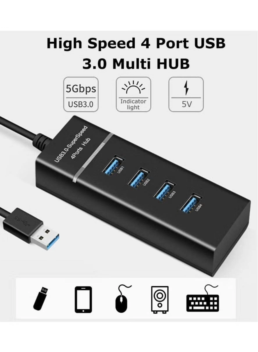 Plastic Forte 4 Port USB 3.0 Hub - 5Gbps