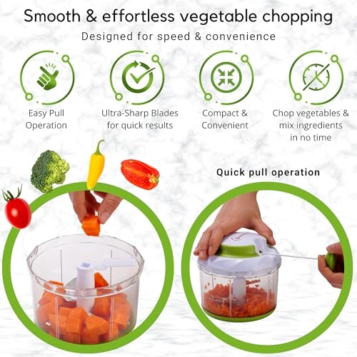 QuickPull Food Chopper - 4-Cup 3 blades