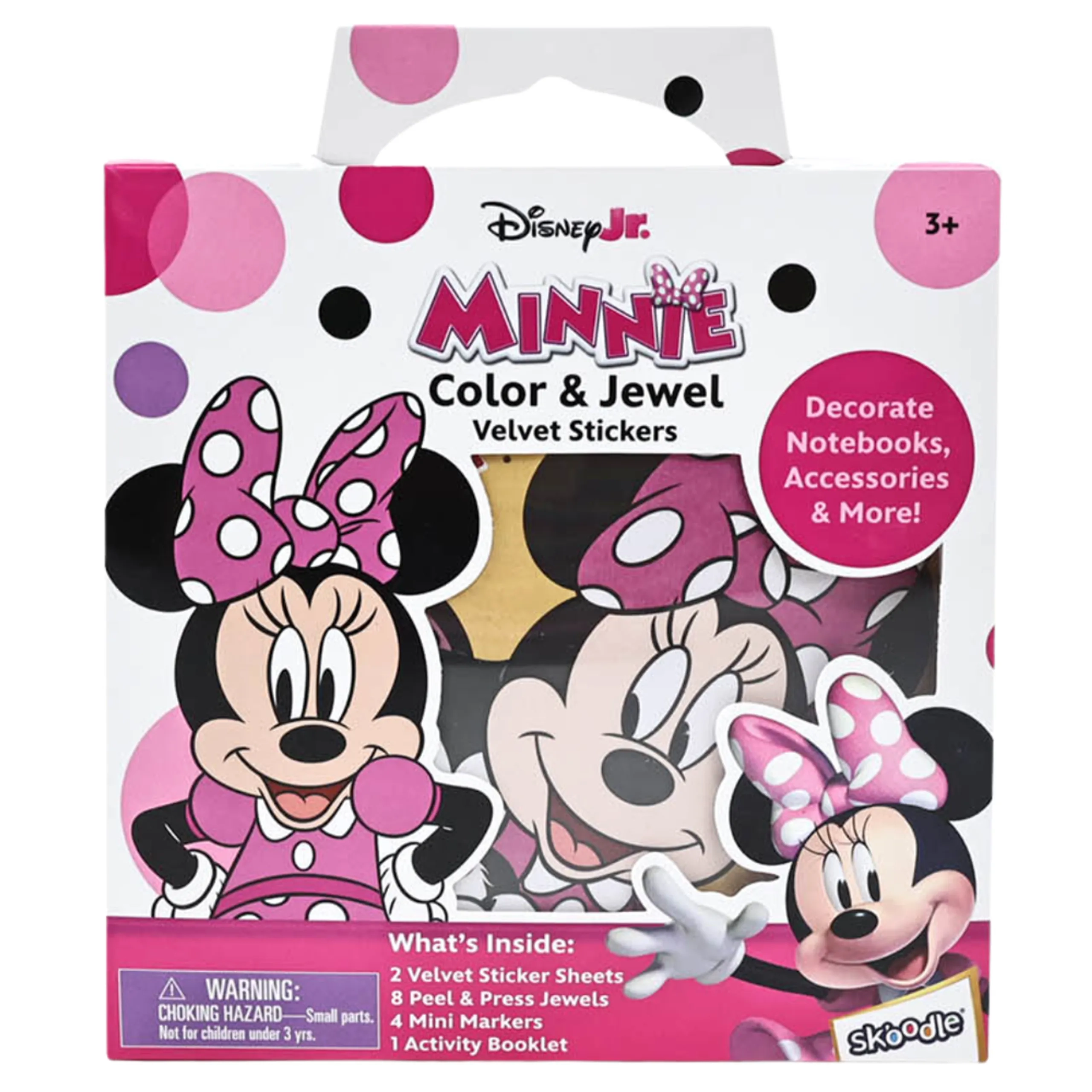 Minnie Color & Jewel Velvet Stickers - 2 velvet sticker sheets