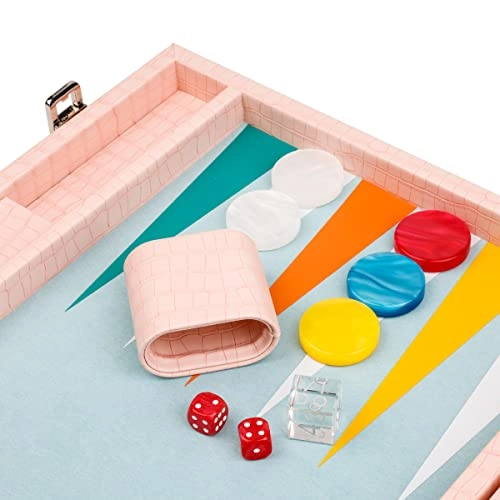 Backgammon Set - 20 inch 44mm Checkers Vegan Leather