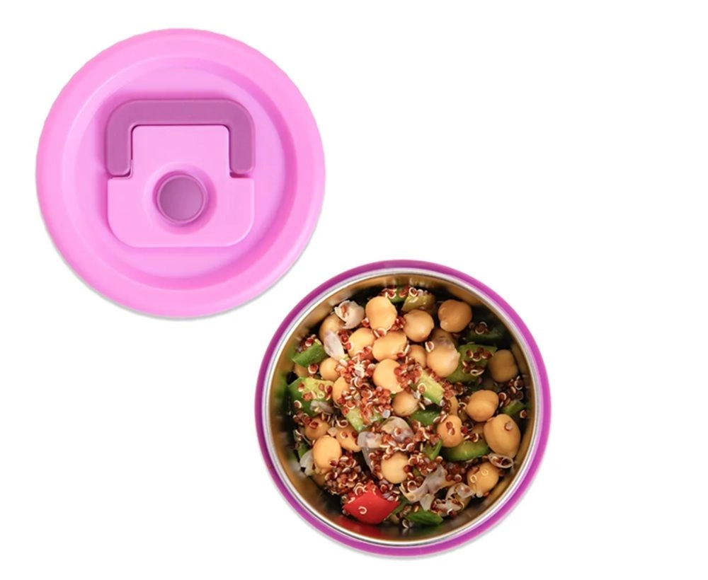 Bento Lunch Box With Steel Food Jar - Think Big Blush 1.74L