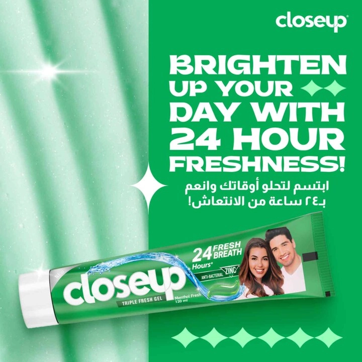 Triple Fresh Gel Menthol Fresh Toothpaste 50ml