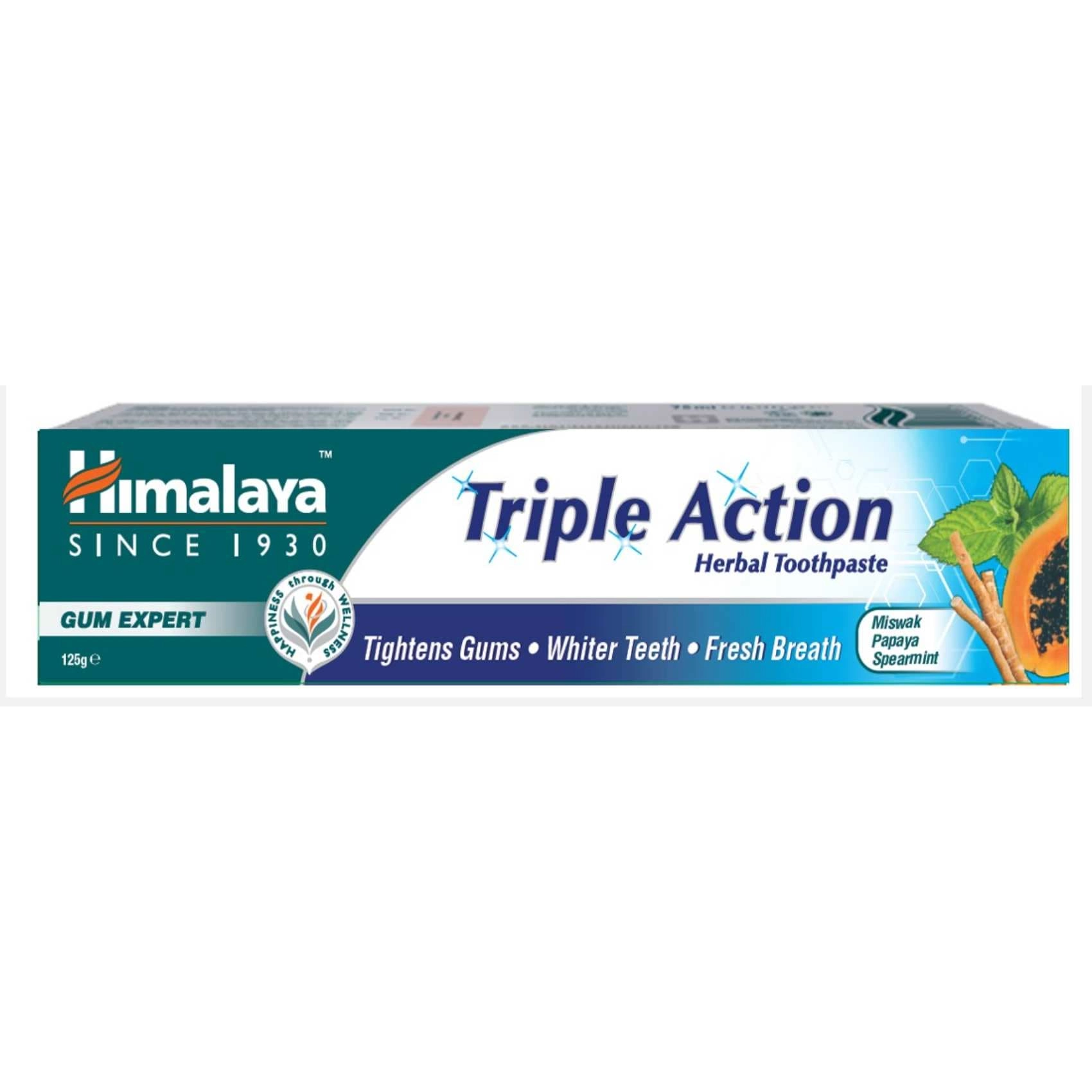 Himalaya Triple Action Miswak Papaya Spearmint Toothpaste 125g
