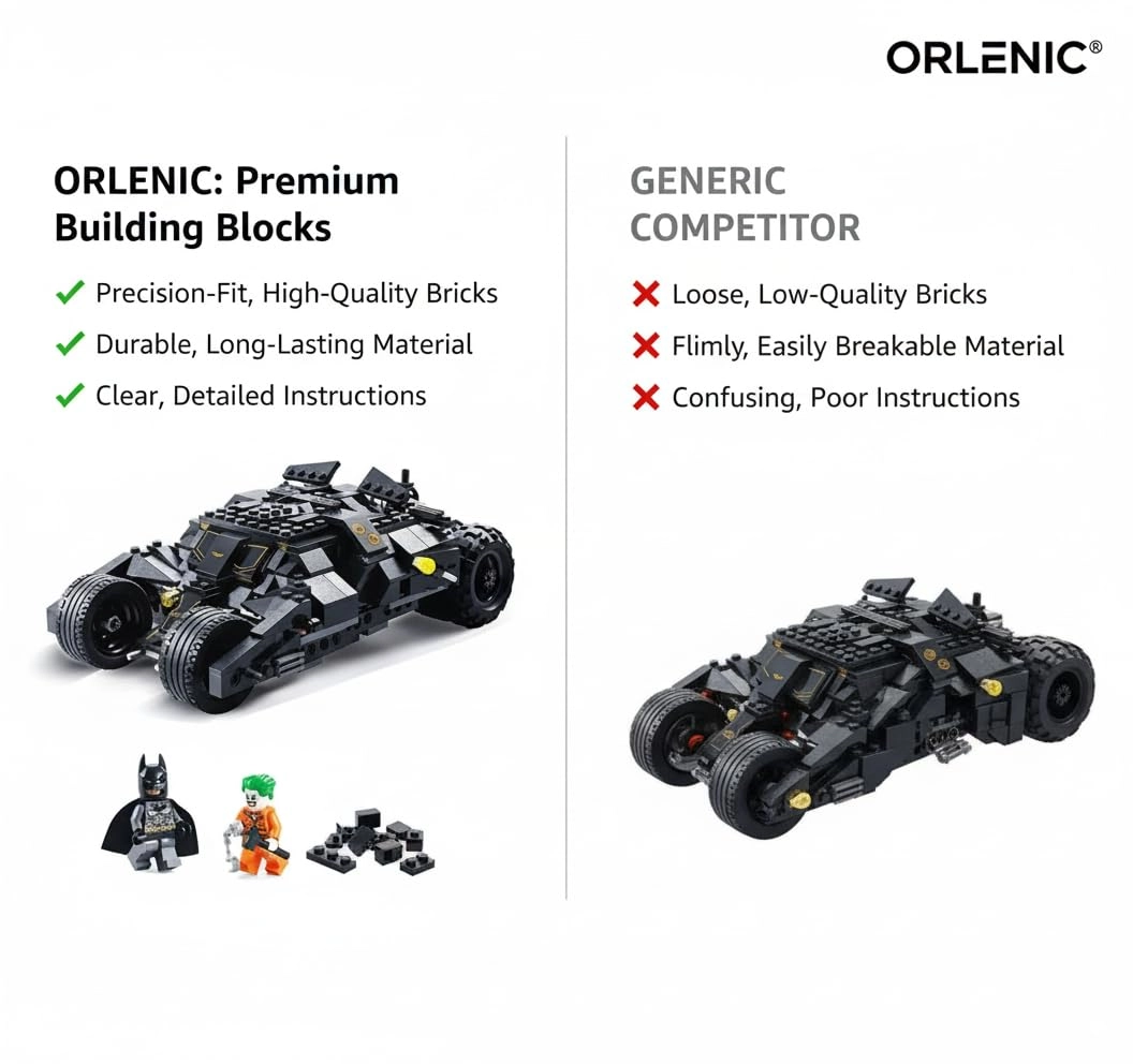 Superhero Batmobile - DIY Construction Bricks