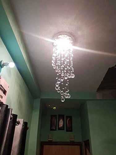 GA Crystal Glass Chandelier - 2 Foot Yellow LED