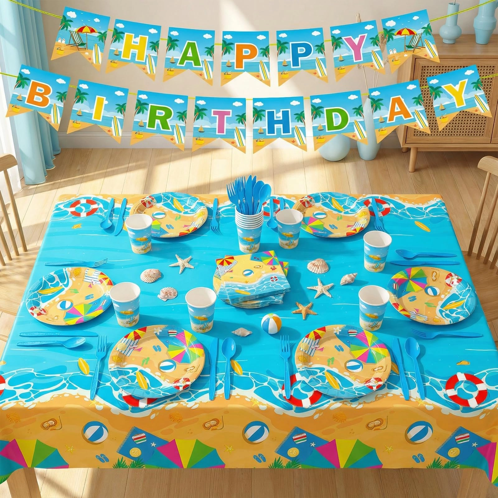 Summer Beach Party Supplies - 171pcs Birthday