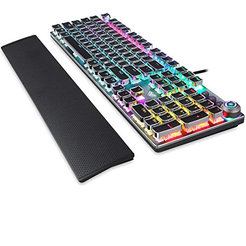 Keyboard Wired Mechanical Black Blue Switches Gaming Keyboard Led Backlit Ergonomic Wrist Rest Keyboard Gaming for Pc