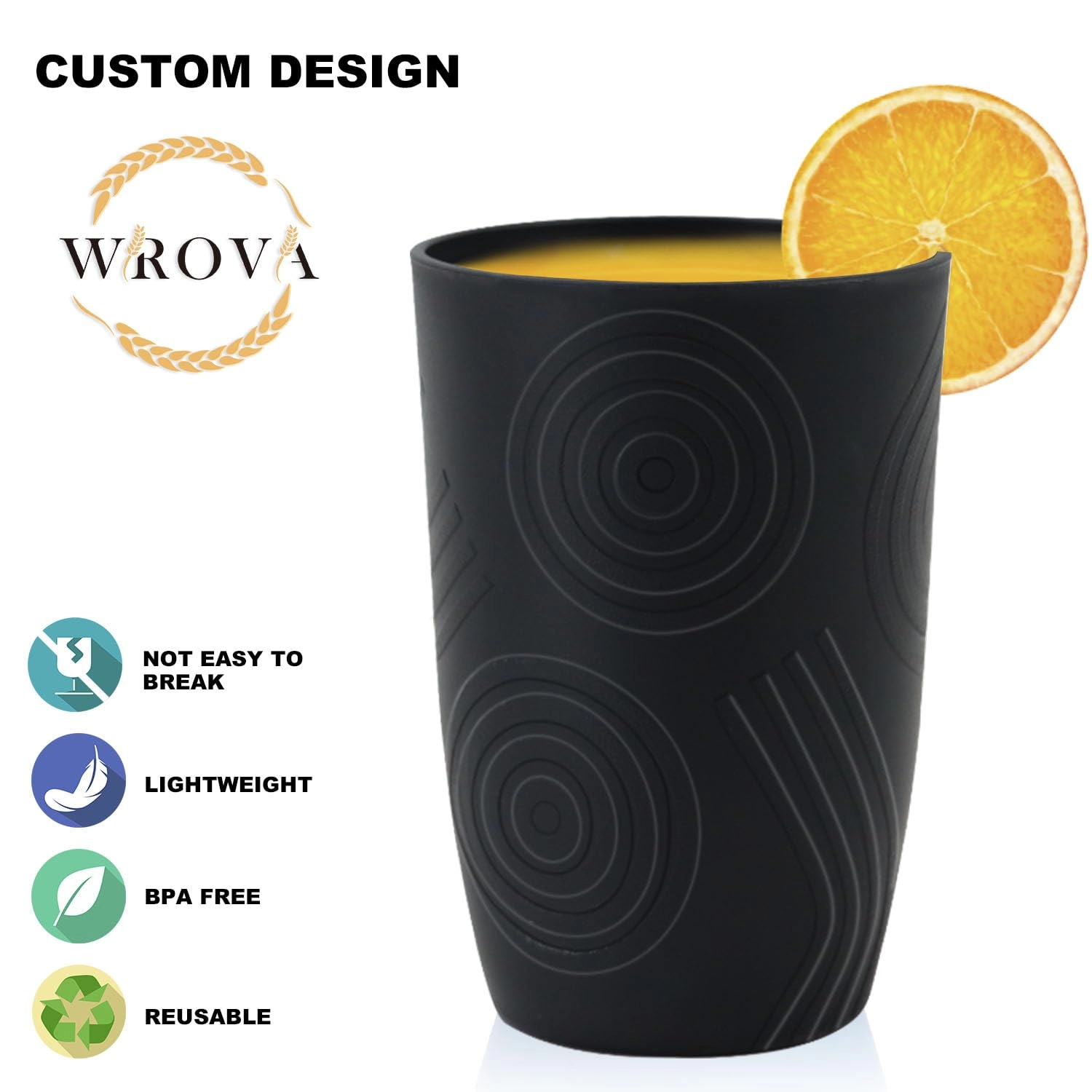 Reusable Cup - 8 pcs - Striped - 500 ml