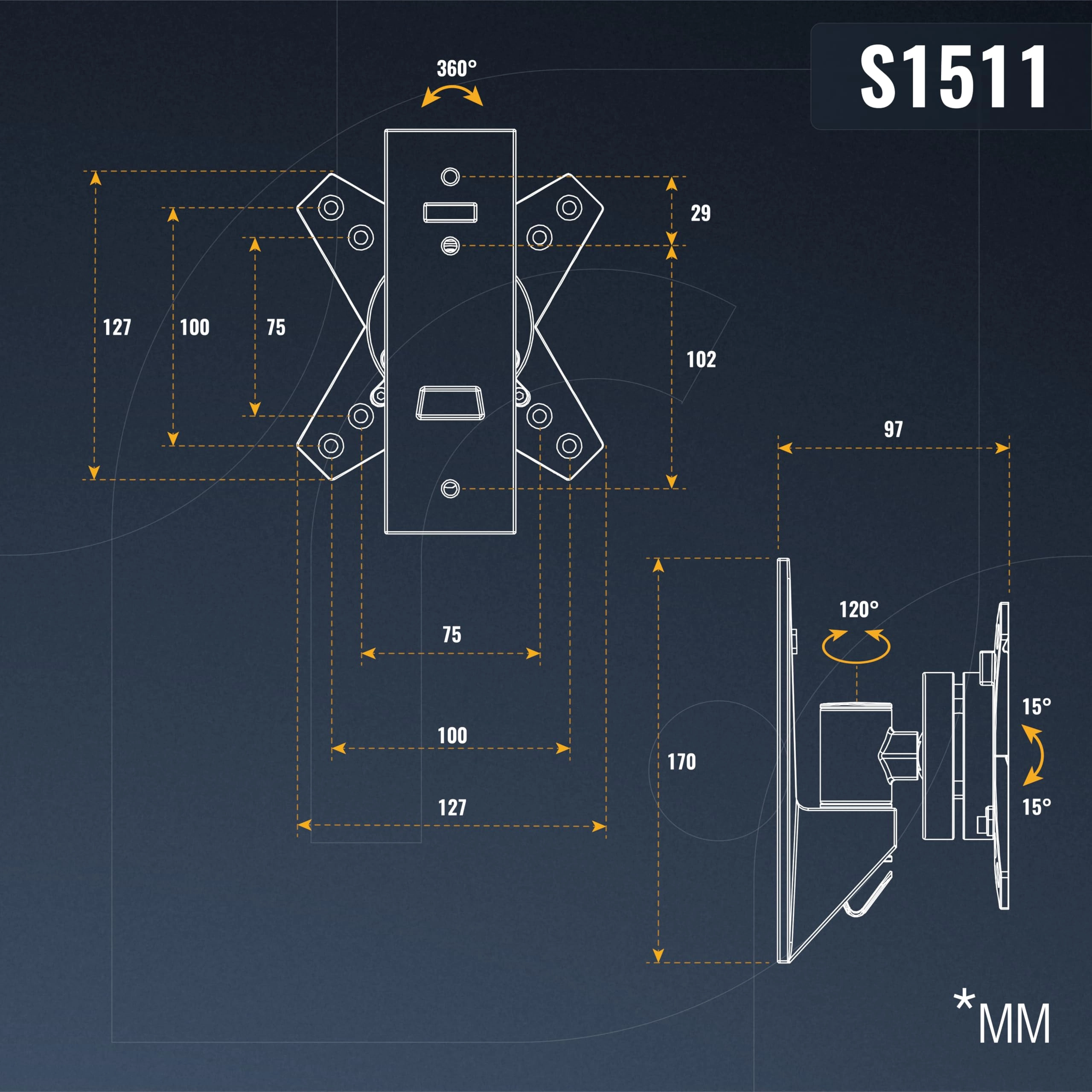 S1511 - 29 Inches 75x75 100x100