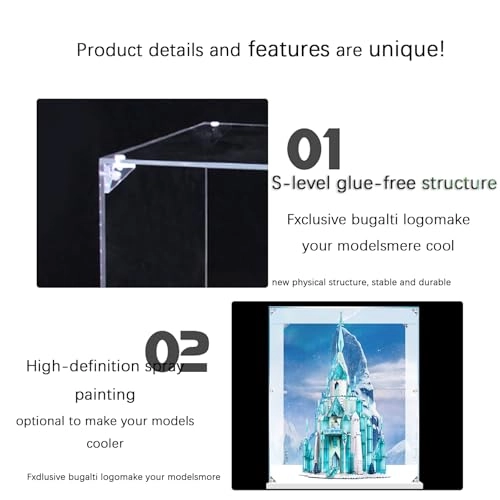 Acrylic Display Case - 40 x 25 x 70 cm Black Base Painted Model (3mm)