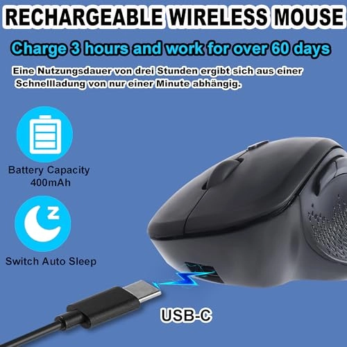 Vertical Ergonomic Mouse - Bluetooth/USB