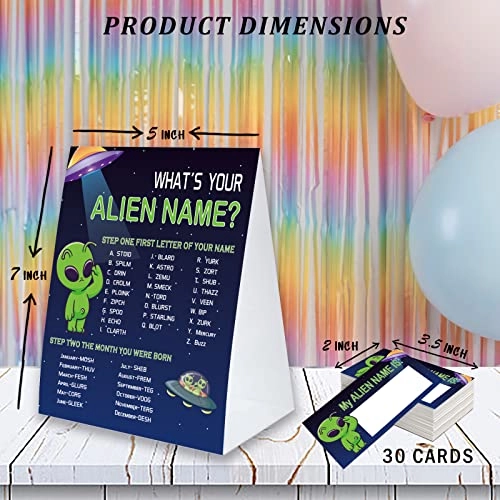 What's Your Alien Name Game Sign - 30 psc