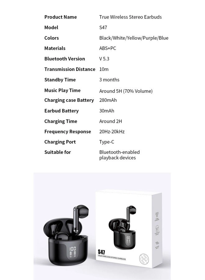 True Wireless Stereo Earbuds Wireless Earbud