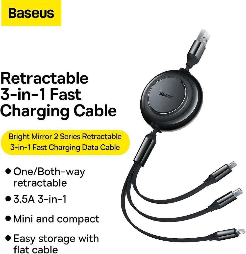 Charge Cable 3.5A Micro USB to USB-C 1m Braided