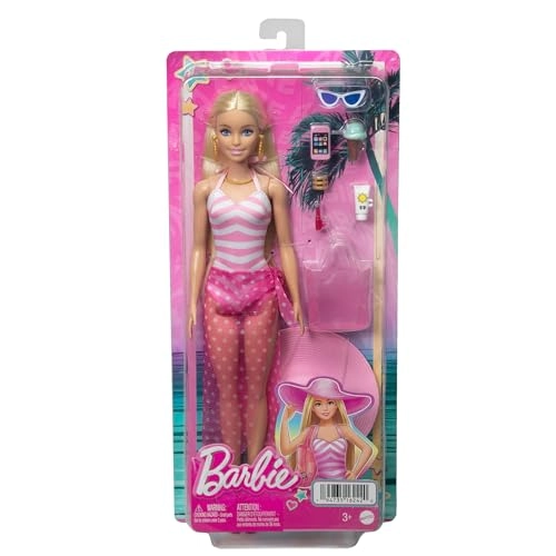 Barbie Fashion & Beauty Beach Doll - Orange Swimsuit Ages 3+