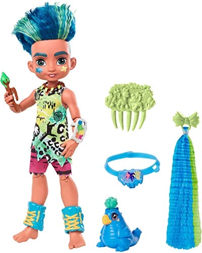 Slate Poseable Prehistoric Fashion Doll - Blue Hair with Dinosaur Pet Ages 4+